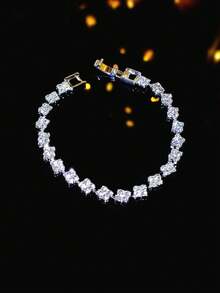 Gorgeous Crystal Rhinestone Bracelet For Womwen 1Piece - Silver - View 3