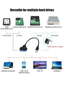 Cable adaptador USB a SATA para unidad de disco duro, convertidor externo de 2.5" SSD/HDD para portátil y de escritorio, transferencia de datos de alta velocidad sin necesidad de controlador, plug and play - Ver 4