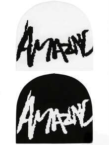 1件/2件/3件装字母针织帽提花帽时尚街头骑行帽送礼佳选男士针织帽女士针织帽字母波西米亚风腈纶其他针织帽四季皆宜 - A - 查看 13