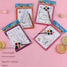 50pcs Watercolor Painting Set, Includes Watercolor Paper, Watercolor Paints, 1 Coloring Card, 1 Brush, 1 Four-Color Semi-Dry Paint - Multicolor - View 4