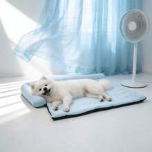 HAZOOWILL Large Dog Cooling Bed With Headrest - Summer Pet Cooling Mat, Portable Non-Slip Pad With Built-In Pillow, Comfortable Cool Sleeping Surface, Suitable For Small To Large Dogs And Cats, Weight Capacity Up To 40kg/88lbs - Multicolor - View 12
