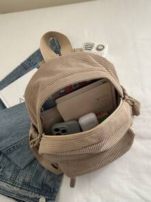 1pc New Minimalist Backpack, Casual Simplistic Fashion. Featuring Zipper Design, Adjustable Shoulder Straps, Suitable For Teenagers, Shopping, And Travel. Can Easily Fit Daily Essentials, A Versatile Stylish Item For Various Occasions. The Backpack Is Highly Applicable And Also Makes An Excellent Gift For Friends. - Multicolor - View 10