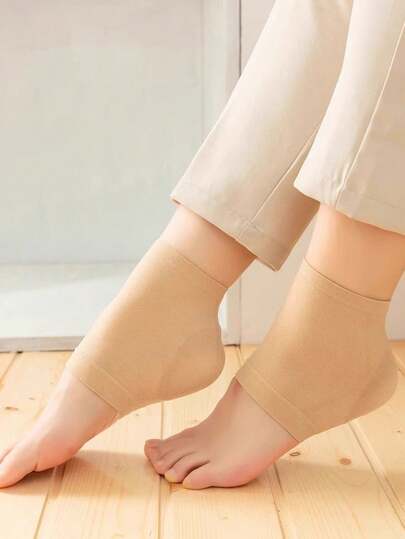 Silicone Heel Protector For Cracked Heels, Moisturizing Hydrating Foot Care Socks, Breathable Comfortable Anti-Dryness Anti-Callus Heel Sleeve, Unisex Home Sleep Multi-Scene Foot Care Tool