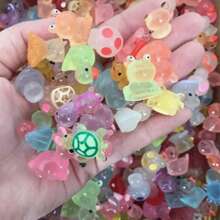 20/40/50pcs Resin Glow-In-The-Dark Small Animal Figurines, Random Colors, No Electricity Needed, Suitable For Garden, Party, Small Landscape, Pool, Dollhouse Decor And Other Festivals, Aesthetic - Multicolor - View 4