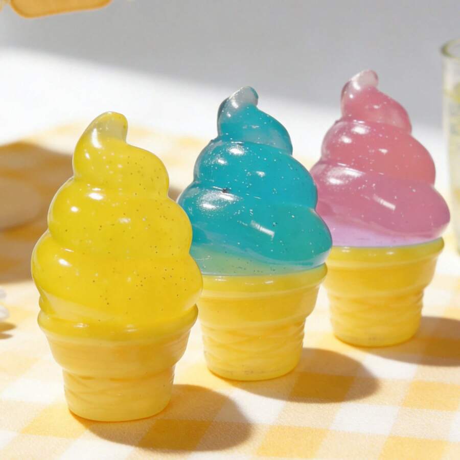 Gradient Color Malt Ice Cream Squeeze Toy, Stress Relief Toy - Multicolor - View 1