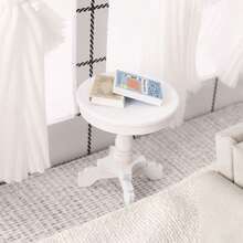 4 Colors Mini Wooden Round Table - Comes With Mini White Lace Tablecloth, Mini Round Table In White Box, Decorative Ornament, Miniature Furniture Model, Dollhouse Toy, 1:12 Scale Round Table Model, Micro Landscape Room Decor, Exquisite Wooden Craft - Multicolor - View 15