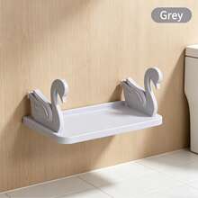 Wall Mounted Bathroom Storage Shelves, Bathroom Shampoo Cosmetic Storage Shelf, Bathroom Rack, Cosmetic Organizer, Shampoo Gel Holder Storage Rack For Bathroom Accessories Home Bathroom Decor Bathroom Organizer Fall Decor Back To School Bathroom Accessories - Multicolor - View 9