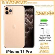 (9 New) Apple IPhone 11 Pro, Gold, Dual SIM, Dual Standby, Battery Health Over 70%, Free Charging Cable Or Screen Protector, Used-Good - Gold - View 2