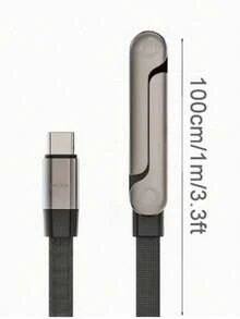 Esencial de Primavera/Verano. Cable de datos de carga rápida de 240W con soporte para teléfono. Cuenta con diseño de enchufe en ángulo de 90°, rotación de 360°, ajuste multi-ángulo, cable trenzado. Diseñado especialmente para juegos, compatible con la serie 17 y tabletas, admite carga de juegos de alta velocidad. Regalo de Pascua ideal para amigos. - Negro - Ver 11