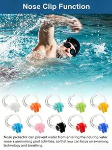 1/3/5 pièces Pinces nasales de natation en silicone, Pinces nasales de natation en silicone anti-buée - Réutilisables, antidérapantes, ajustement confortable, couleurs multiples convenant aux nageurs, plongeurs et sports nautiques, accessoires de natation, équipement de plongée, conception de prise sécurisée, structure transparente - multicolore - Voir 3