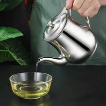 Bình đựng dầu ăn bằng thép không gỉ chống nhỏ giọt | Có lưới lọc và tay cầm | Bình đựng dầu ăn nhà bếp - Xem 2