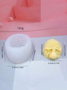 1 buah Cetakan Silikon Domba Berbulu 3D, Lilin Aromaterapi Buatan Tangan DIY, Plaster, Figur Dekorasi Diffuser - A-putih - View 2