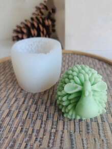 1 buah Cetakan Silikon Domba Berbulu 3D, Lilin Aromaterapi Buatan Tangan DIY, Plaster, Figur Dekorasi Diffuser - A-putih - View 3