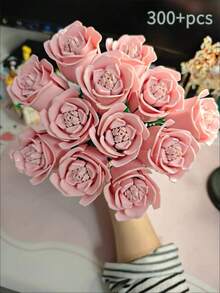 Bộ xếp hình bó hoa hồng vĩnh cửu, các khối xếp hình hoa hồng nhiều màu sắc để tự làm, bộ hoa hồng sống động như thật, món quà bất ngờ dành cho bạn gái vào ngày Valentine, trang trí nhà cửa và văn phòng. - Nhiều màu - Xem 16