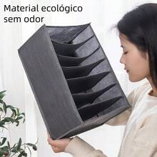 Drawer Organizer Box With 7 Compartments For Underwear 35x24x17cm - 淺灰色 - 查看 3