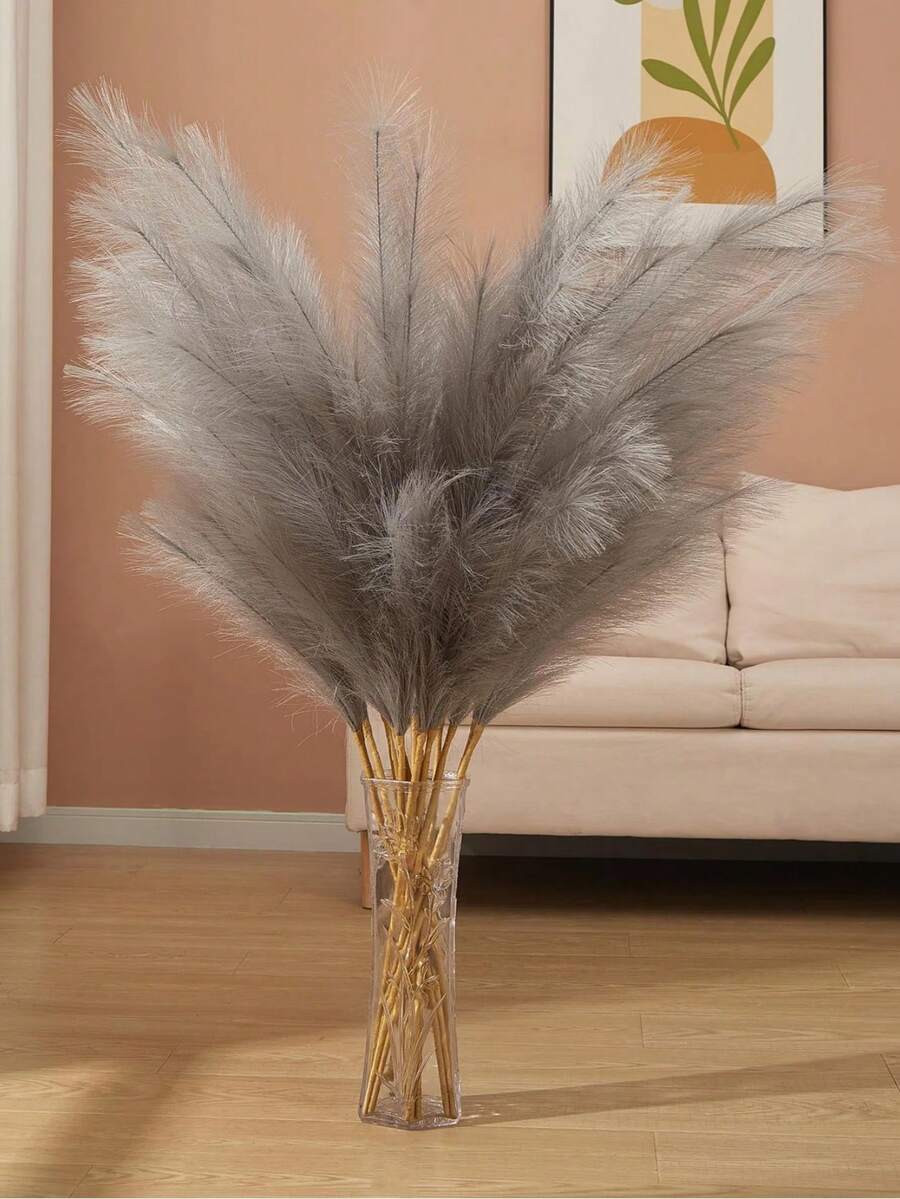 MEHELANY 1支 80cm 灰色人造蘆葦,仿真芒草枝條植物花瓶填充物,人造草枝,婚禮花瓶裝飾,波西米亞風格裝飾,情人節裝飾 - 灰色 - 查看 1