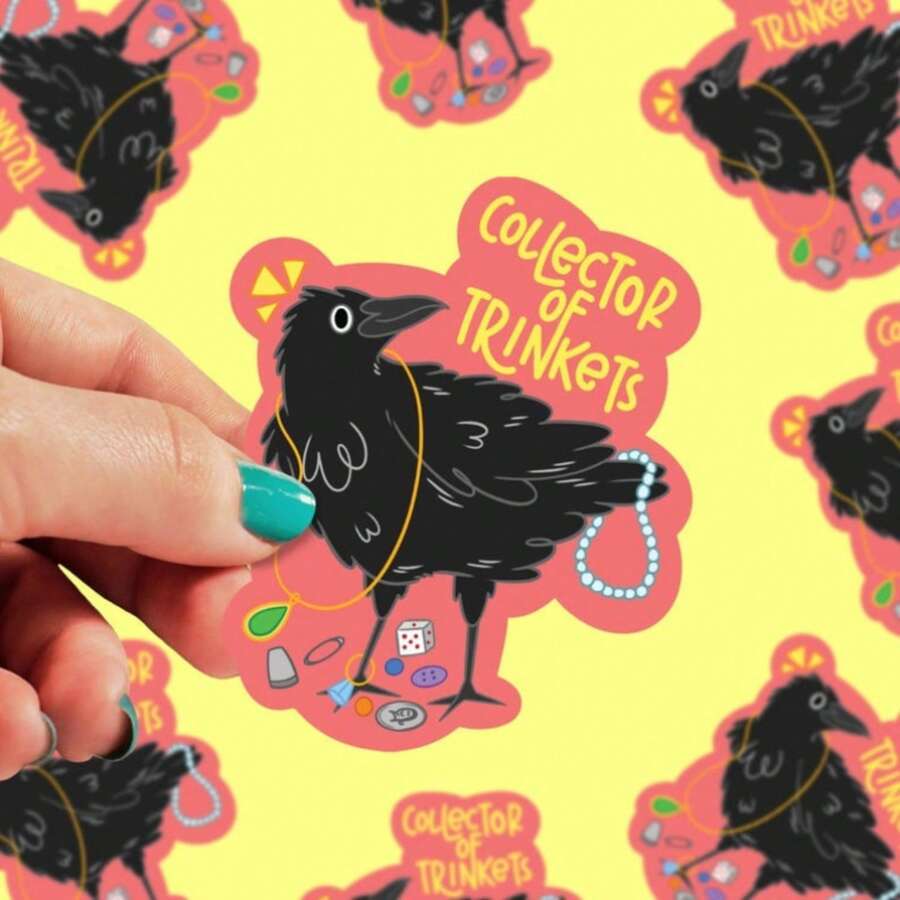 1/2/5pcs Black Bird Stickers , Suitable For Laptops, Water Bottles, Tumblers, Phone Cases, Tablets, Notebooks , Journals, Office Desks - A - View 1