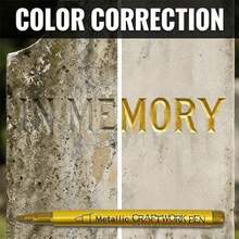 1pc Golden Tombstone Marker | Restores Faded Text On Tombstones And Granite Surfaces, Weather-Resistant, Quick-Drying Oil-Based Fine Tip, Designed For Cemetery Maintenance And Marble Tile Color Restoration, Specifically For Cemetery Upkeep And - Multicolor - View 4