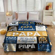 Chăn đắp hiện đại, chất liệu len flannel 4 mùa, in kỹ thuật số, 100% polyester, có thể giặt máy, quà tặng đa năng dệt kim cho Ngày của Cha, Ông, Giáng sinh, thích hợp cho ghế sofa và ngủ trưa. - Nhiều màu - Xem 5
