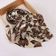 1 chiếc khăn voan chiffon in hoa dành cho nữ, khăn trùm đầu Hồi giáo. - Màu be - Xem 3