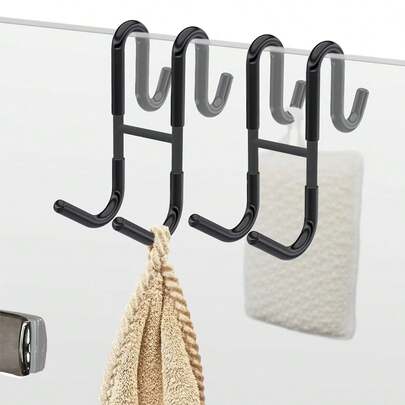 1pc Stainless Steel S-Shaped Hook, Bathroom Kitchen Hanger, No Drill Wall Hook, Shower Door Hook