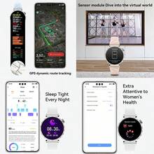 PANDA Reloj inteligente GT5 MINI, modelo para mujer, IP68 resistente al agua, pantalla IPS de 1.32", batería incorporada de 210mAh, esfera multilingüe, compatible con Android/iOS, reloj inteligente ultrafino, compatible con llamadas/notificaciones de SMS, monitoreo de sueño, GPS, NFC, podómetro, detección de ruido, modos deportivos, regalo para mujeres/hombres/parejas/amigos/cumpleaños - Ver 9