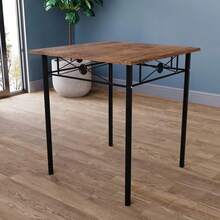 Dining Kitchen Table And Chairs 2 Seater Dining Room Set, 2 Seater Dining Chairs With Elegant Table Compact Wood Steel Frame Dining Kitchen Furniture - Black - View 4