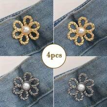 Khóa cài hình hoa và ngọc trai, khóa điều chỉnh eo quần jeans không cần đục lỗ, khóa cố định eo quần. - nhiều màu - Xem 19