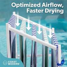 Toallero moderno de la , elija su color - Estante de secado para 5 toallas de playa de PVC para uso interior y exterior - Blanco - Ver 4