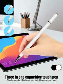 Bolígrafo táctil capacitivo 3 en 1, bolígrafo universal para pantalla táctil con 3 puntas (punta fina de disco/bolígrafo/punta de fibra de malla), compatible con iPad/Apple/tabletas Android/teléfonos inteligentes, bolígrafo multifuncional para dibujo, escritura y uso diario - Multicolor - Ver 1
