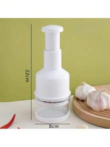 Stainless Steel Garlic Press And Food Chopper - Handheld Manual Kitchen Tool For Garlic, Vegetables, Onions, Nuts, Durable And Easy To Use, Fresh Ingredients, Mini Grinder, Kitchen Tool, Vegetable Slicer, Stainless Steel Construction, Suitable For RV Kitchen - Multicolor - View 14