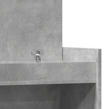 Scarpiera Grigio Cemento 100,5x28x100 cm in Legno Multistrato - Grigio - Visualizzare 8