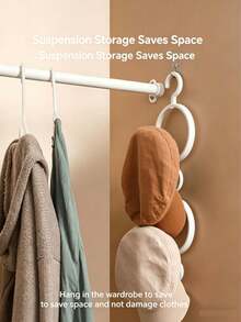 2pcs Hat Rack, Scarf Organizer Hooks, Wall-Mounted Cabinet Door Storage Rack, Over-The-Door Hanger, Hat Storage Accessories, Bedroom/Living Room/Dorm Supplies, Home Organization And Storage Items - MultiWarna - View 4