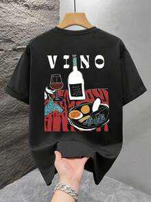 Summer Tops: 1 Men's Graphic Print T-Shirt, Summer Beachwear, Soft-Fit Short-Sleeved T-Shirt. This Men's T-Shirt Has A Casual, Vacation-Style Design And Is Perfect For Beach Trips As Well As Everyday Wear. - White - View 2