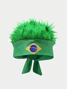 1 chiếc mũ đội tóc giả nhiều màu sắc họa tiết World Cup, trang trí tiệc gia đình dành cho người hâm mộ, mùa hè, bãi biển, ngày lễ. - A - Xem 9