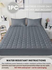 1 pieza Protector de colchón acolchado impermeable y cómodo, ropa de cama, funda de colchón suave y amigable con la piel, apta para camas Queen, King y Twin, lavable, regalo ideal - Gris - Ver 3