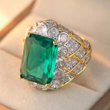 1pc Vintage Creative Eternal Ring, European And American Cross-Border New Luxury Large Size Couple Rings, Suitable For Daily And Formal Occasions - Gold - View 9