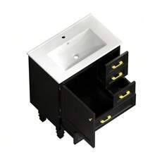 75cm Bathroom Cabinet In White. Ample Storage Space: 1 Soft-Close Door And 3 Drawers. - Hitam - View 1