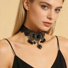1 pieza Collar de encaje popular de comercio transfronterizo - Negro 2 - Ver 4