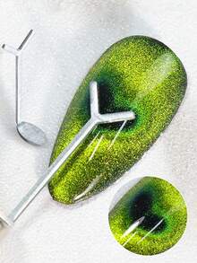 Imán de arte de uñas multifuncional, paleta magnética con patrón de rayas en forma de S, imán de gel de ojo de gato fuerte - Multicolor - Ver 4