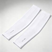 1pc Unisex UV Protection Sun Protection Arm Sleeves, Breathable Cool Ice Silk Long Cooling Sleeve, Thumb Hole Design Stretch Sun Shield Arm Covers, Multi-Color Lightweight Arm Guards For Driving Outdoor Sports - 30*8.8cm - View 10