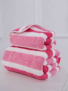 1pc Bath Towel (Available In Multiple Colors), Minimalist Striped Pattern, Made Of Polyester Fiber, Size 70*140cm Or 75*35cm, Also Available 1pc 30*30cm Hand Towel. Suitable For Men, Women, And All Ages, Ideal For Home Use, Highly Absorbent And Quick-Drying, Soft Texture. Suitable For All Seasons, Applicable To Bathroom, Hotel, Gym, Travel, Party, Outdoor Activities, Swimming Pool, Beach, Beauty Salon, Etc. - Multicolor - View 30