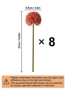 Bó hoa giả gồm 8/16 bông cúc, bồ công anh, cẩm tú cầu, thích hợp làm quà tặng cho bạn bè, cô dâu, trang trí đám cưới, nhà cửa, văn phòng, quán cà phê, tiệc tùng. - Màu Cam san hô - Xem 12