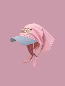 1pc Women's Street Fashion Color Block Headscarf Hat, Korean Lightweight Casual Baseball Cap, Versatile Triangular Scarf, Suitable For Spring/Summer,Beach,Travel - A - View 5