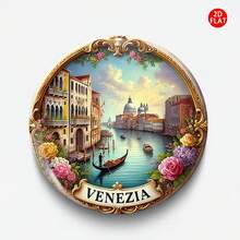2D威尼斯运河经典时尚胸针/别针/徽章，完美搭配牛仔裤、服装、背包和帽子，是假日、活动和聚会的理想收藏配饰。 - A - 查看 6