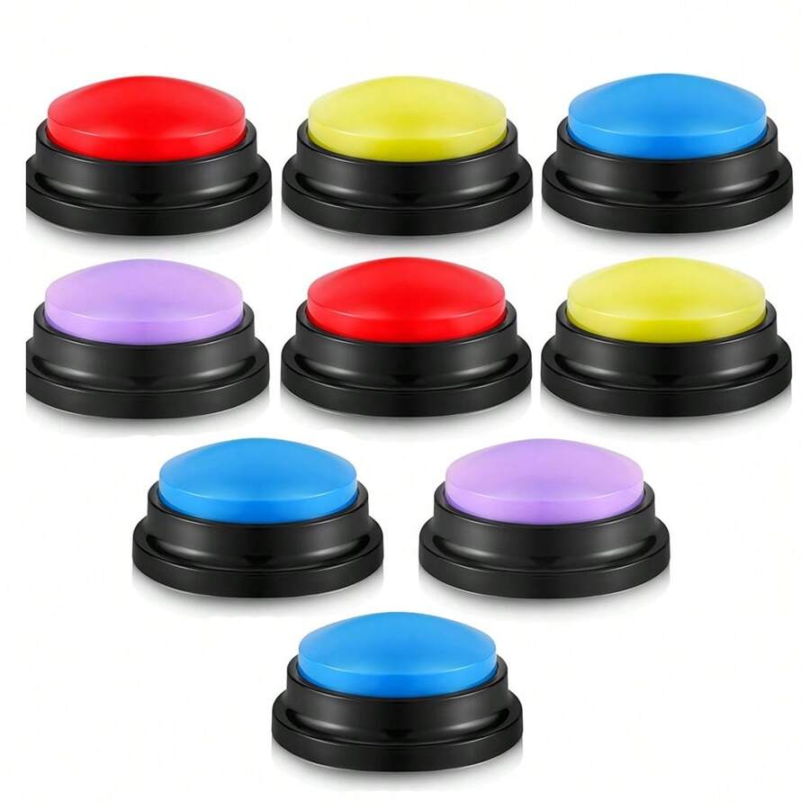 8 PCS Answer Buzzers Button Answer Buzzer Game Show Buzzer Recordable Button Classroom Buzzers For Christmas Team Party - Multicolor - View 1