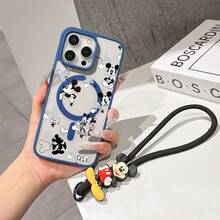 This Disney Mickey Mouse Lanyard Phone Case Is Fully Covered In TPU Material, Features Strong Magnetic Closure, Is Shockproof And Lightweight, And Is Compatible With IPhone17/16/11/13/15/15 Plus/15 Pro/15 Pro Max/12/14 Pro Max/11 Pro Max/12 Pro/12 Pro Max/13. This Phone Case Is A Popular Birthday Gift Or Business Gift Choice; It Is Durable, Stain- And Fingerprint Resistant, And Suitable For Both Men And Women. The Set Also Includes A Mickey Mouse Phone Case And A Mickey Mouse Plush Bracelet, Making It A Perfect Gift For Friends And Family. This Stylish Phone Case Is Fun, Lightweight, And Durable. IPhone17 Pro Max Phone Case, Minnie Mouse Phone Case. - Trong sáng - Xem 6