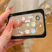 Pegatinas de luna y arcoíris + Película protectora para lente a prueba de arañazos y golpes, compatible con iPhone 17 Pro Max/17 Pro, material de alta calidad, calidad de primer nivel, película protectora de lente de teléfono con estilo, accesorios para teléfono - Pegatina de arcoíris lunar + protector de lente - Ver 4
