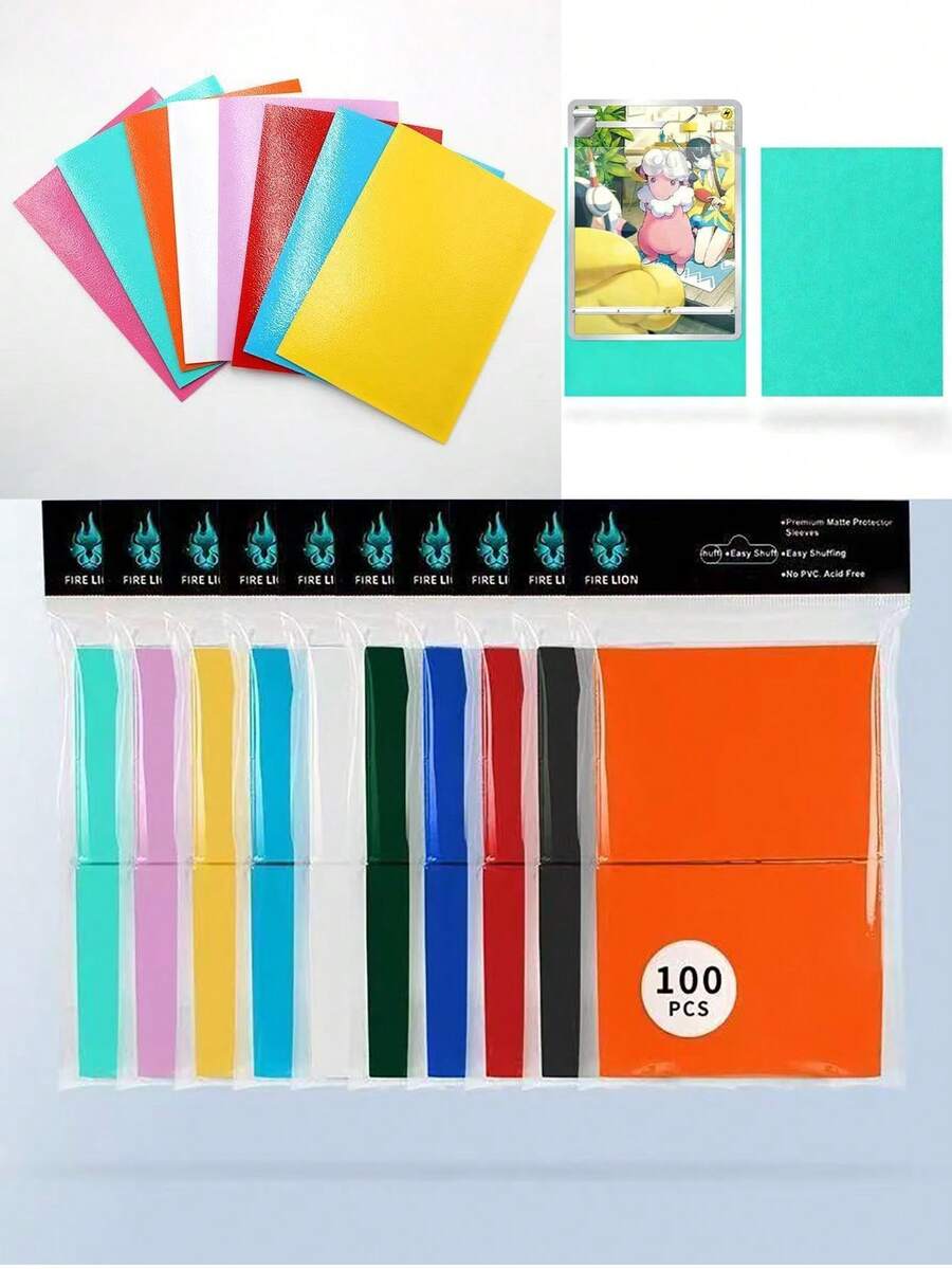 100pcs 66*91mm Protective Sleeves, Matte Customizable Display Sleeves - Collectible Card Protectors, Suitable For Baseball Cards, Football Cards, Sports Cards, High-Quality Material, Exclusive Design, Great For Halloween/Christmas/Birthday Gifts - Multicolor - View 1