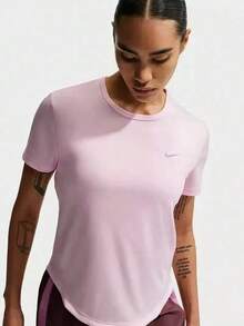 Nike Camiseta deportiva para mujer de DRI-FIT, cómoda, transpirable y minimalista para actividades al aire libre y uso casual - Rosa - Ver 2